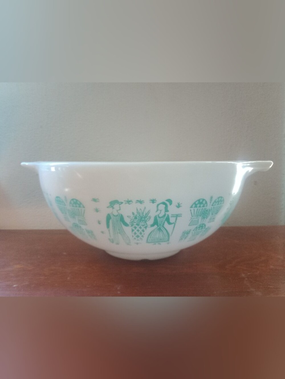 Vintage Pyrex Amish Turquoise Butterprint 2 1/2 Qt Cinderella Bowl Dish 443